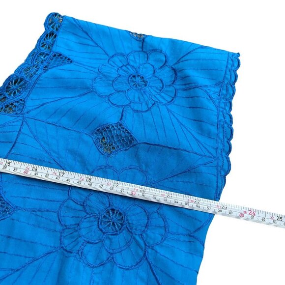 Mexican Blue Knit Embroidered Shirt Blouse Top with Camisole 2 Piece Set Size M - Picture 14 of 16